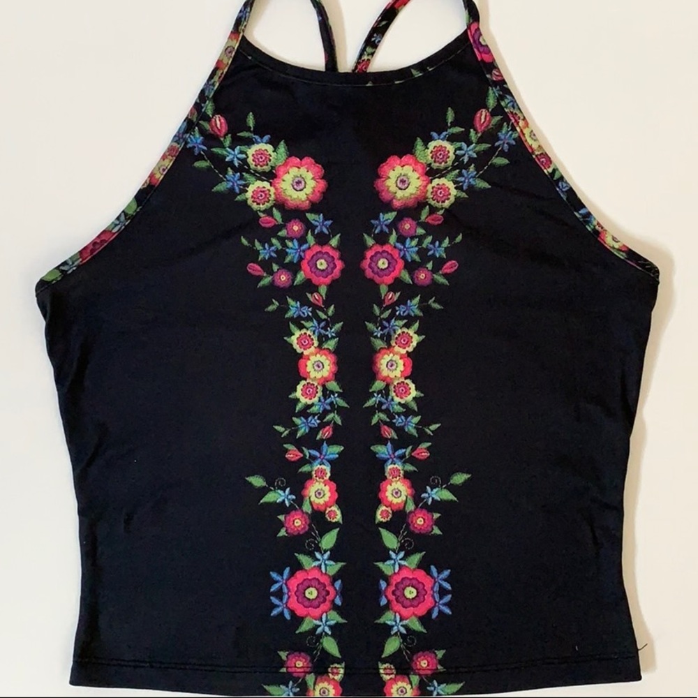 A’GACI Floral Racerback Crop Top
